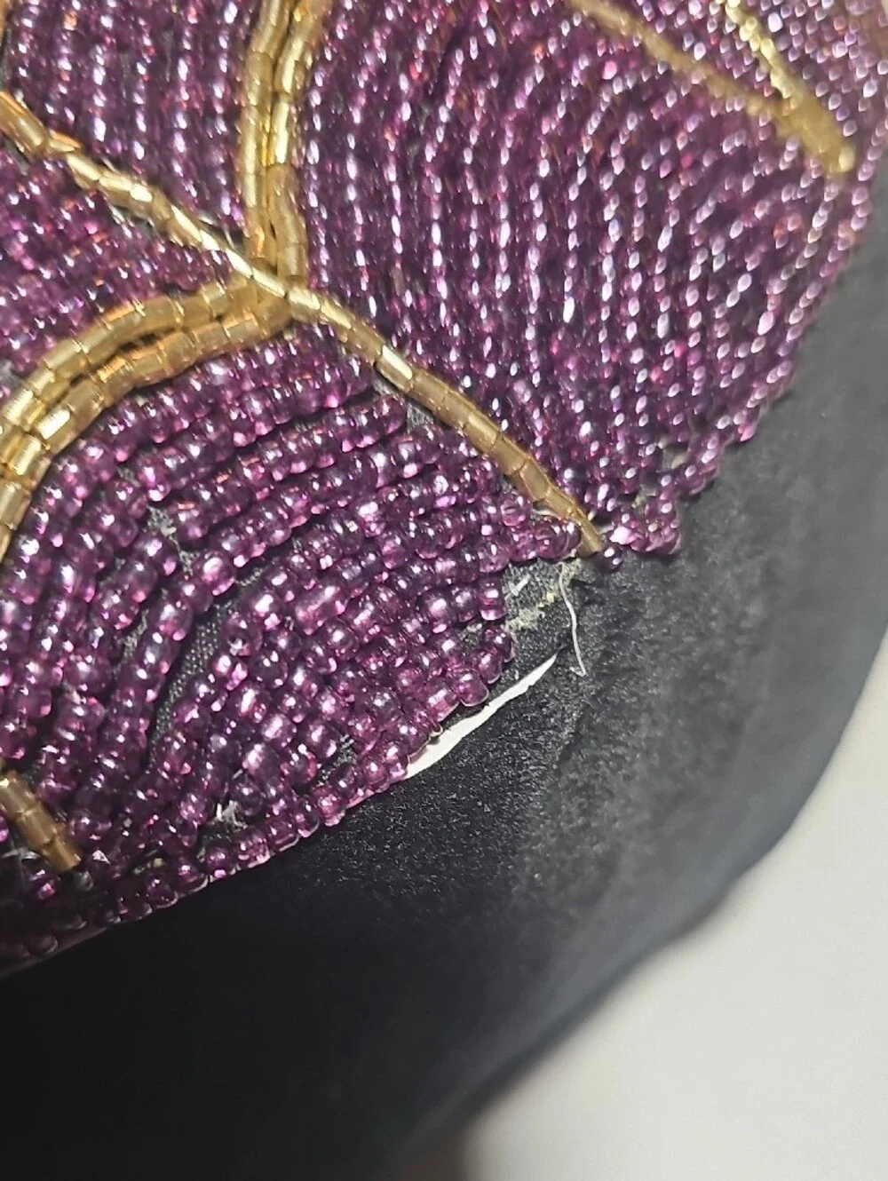 Beaded Spider Web Throw Pillow - Purple & Gold